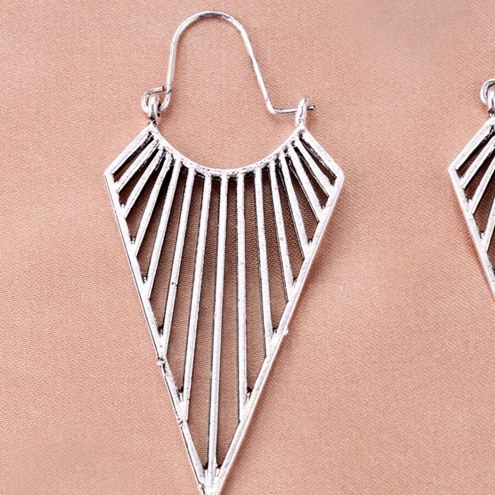 Any 3/$25! Silver Boho Pointed Ear Wire Earrings - Picture 5 of 7
